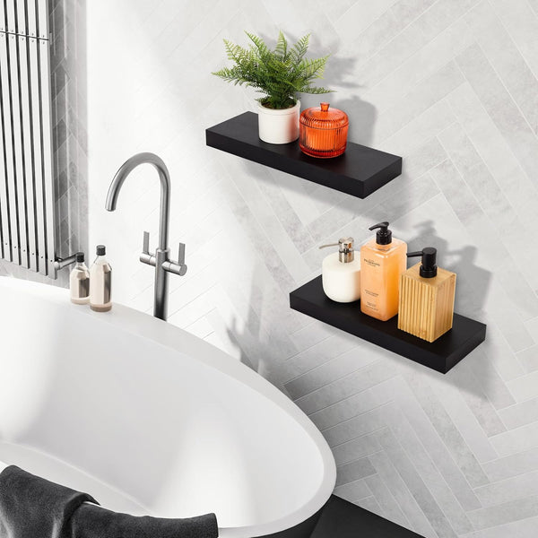 Sorbus Floating Shelves for Wall, Bathroom Shelves Wall Mounted for Kitchen, Bedroom, Bathroom Storage over Toilet, Hanging Book Shelf for Wall