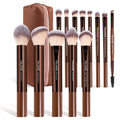 MAANGE 13 PCS Makeup Brushes Professional Make up Brushes Premium Synthetic Powder Concealers Brushes Travel Makeup Brush Set with Case (Coffee)
