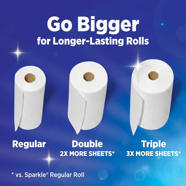 Sparkle Pick-A-Size Paper Towels, 24 Double Rolls = 48 Regular Rolls, Everyday Value Paper Towel with Full and Half Sheets