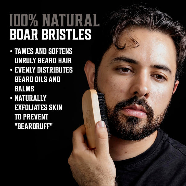 Viking Revolution Beard Care Kit for Men - Kit Includes 100% Boar Beard Brush, Wooden Comb, Beard Balm, Beard Oil, Beard & Mustache Scissors in a