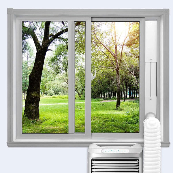 Portable Air Conditioner Window Vent Kit with 5.9” Exhaust Hose Adjustable Portable AC Window Kit for Ducting Universal Portable AC Seal Panel for