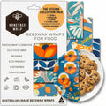 Beeswax Wraps for Food - The Kitchen Collection - Organic Cotton Beeswax Wrap - Reusable Beeswax Food Wrap - Plastic Wrap/Sandwich Bags