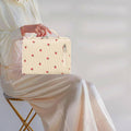 Bluboon Makeup Bag Zipper Pouch Travel Toiletry Bag Portable Cosmetic Bag Organizer for Women and Girls(Strawberry Corduroy Beige)