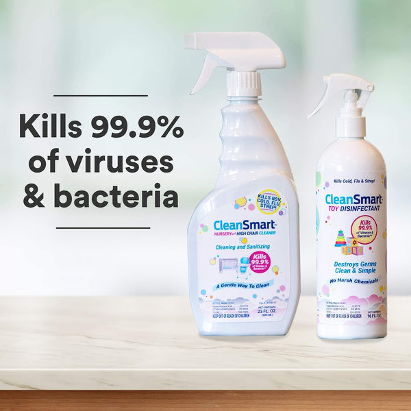 CleanSmart Toy Disinfectant Spray Kills 99.9% of Viruses and Bacteria, Rinse Free, 16 oz Bottle, (Pack of 2) 16 Fl Oz (Pack of 2)