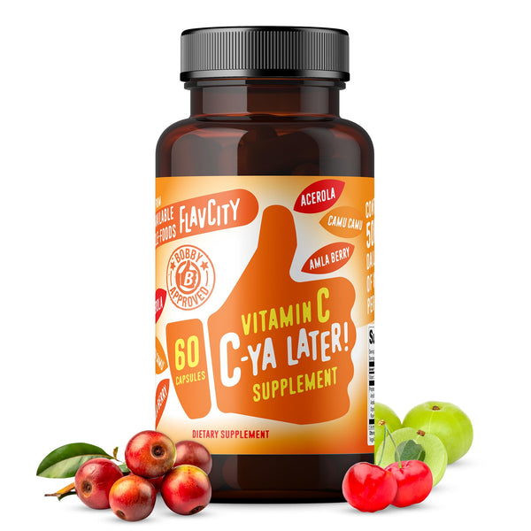 FlavCity Vitamin C Supplement, C-Ya Later! Superfood-Derived Immunity Support - Bioavailable Vitamin C Immune Support from Acerola Cherry, Rose