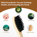 Virgin Forest Bamboo Toothbrushes 10pk, Soft Biodegradable BPA Free Eco Oral Care Soft bristles（10）