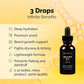 Golden Grooming Beard Oil for Men | Natural Growth Kit with Castor Oil, Jojoba Oil, and Olive Oil | Tames, Moisturizes & Styles | Spicy Grove