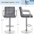 Yaheetech Counter Height Bar Stools Set of 2 Velvet Swivel Barstools for Kitchen Stool Height Adjustable Counter Stool Barstools with Armrest,