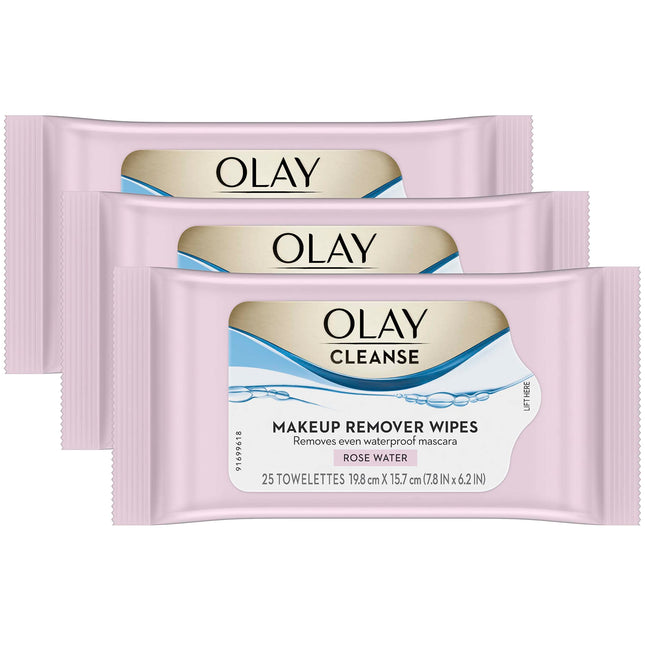 Olay Cleanse Makeup Remover Cleansing Face Wipes, Daily Facial Towelettes, Rose 