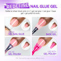Gelike EC 6-in-1 Jelly Nail Glue Gel: Sheer Blush Pink UV Rubber Base Builder Gel for Apex Building & Short Extension – Extra Strong Adhesive for