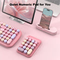 MOFII Wireless Number Pads - Pink Numeric Keypad 18 Keys USB 2.4G round Keycap Colorful Extensions Keypads, Financial Accounting Portable Numpad