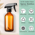 GIVAMEIHF 8oz Amber Glass Spray Bottles,3 Pack Glass Spray Bottles Refillable Empty Bottle with Adjustable Nozzle,Spray Bottle for Essential