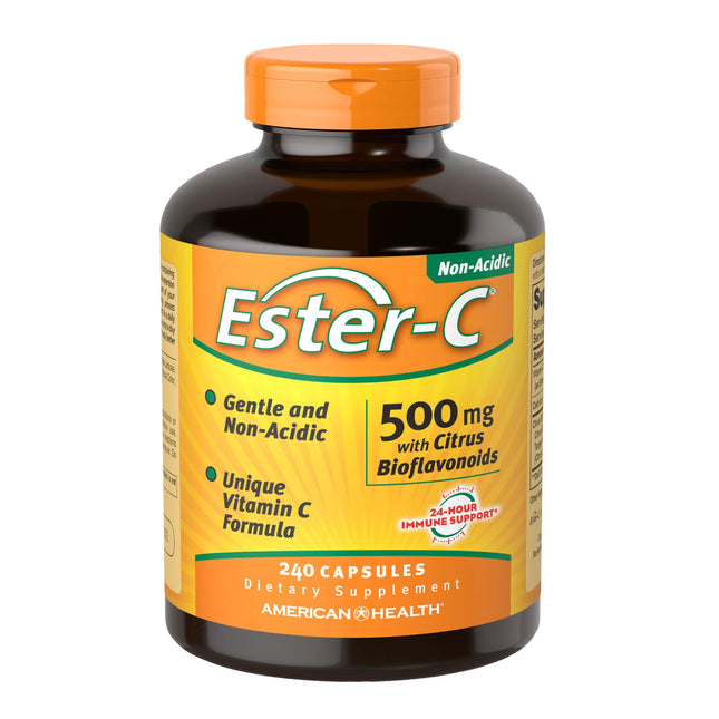 American Health 500 Mg with Citrus Bioflavonoids Capsules Gentle on Stomach Nonacidic Vitamin C Nongmo Gluten Free 120 S