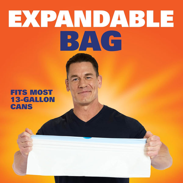 Hefty Ultra Strong 13 Gallon Trash Bags, Tall Kitchen Trash Bags 13 Gallon Size, Drawstring Closure, Continuous Odor Control, White, Clean Burst