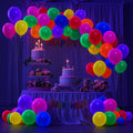 100 Pcs UV Neon Balloons, Neon Glow Party Balloons UV BlackLight Balloons glow in the dark party supplies for Birthday Decorations Wedding Glow