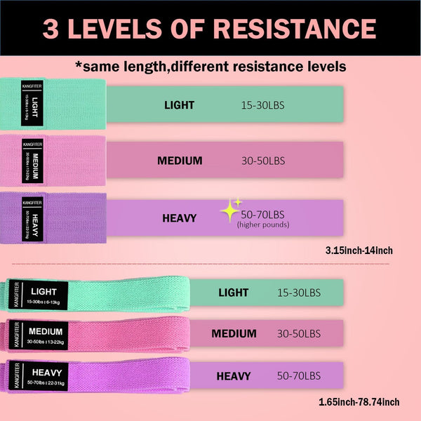 Large Fabric Resistance Bands for Working Out, Loop Exercise Bands for Booty Leg, Butt, Glutes, Stretch Workout Bands for Women & Men, Hip Elastic