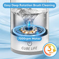 CUBE LIFE Electric Makeup Brush Cleaner Machine, 1200Mah Cosmetic Brush Cleaner Machine for All Type Makeup Brushes, Makeup Brush Cleanser, Brush
