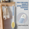 Back Scrubber anti Slip for Shower,Shower Brush Long Handle with Stiff and Soft Bristles,Body Exfoliator for Bath or Dry Brush(Blue)