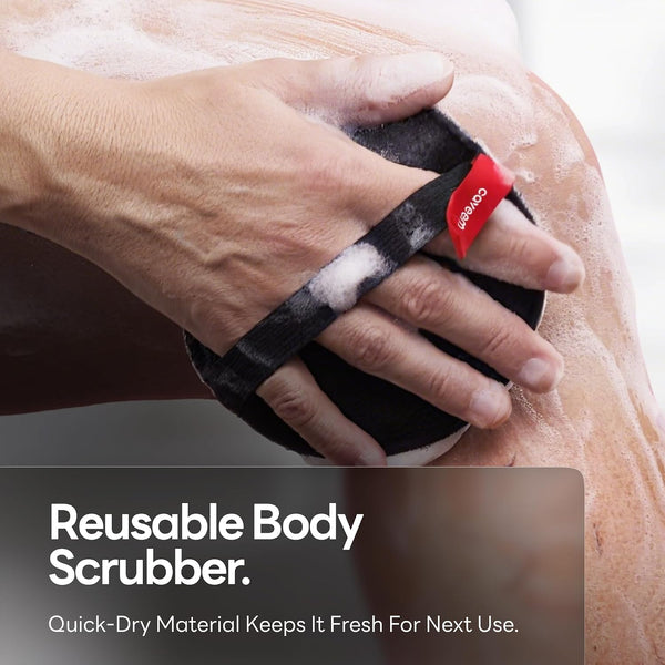 Caveem Exfoliating Body Scrubber, Bath and Body Scrub Buffer, Body Exfoliator for Remove Dead Skin, Gentle and Rough Lightweight Sponge for Shower