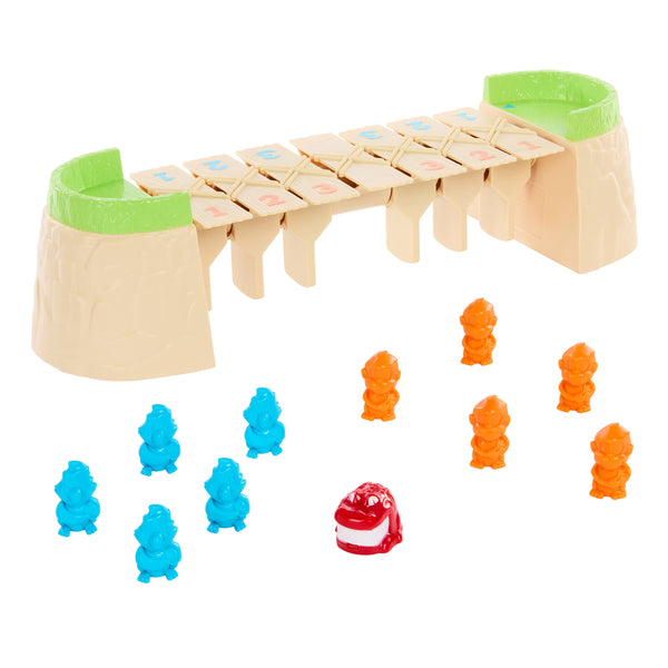Mattel Games Greedy Gator 2-Player Kids Game for Families & Parties, Get Monkeys across the Bridge First with Rolling Alligator