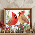 Christmas Paint by Numbers Kit for Adults Cardinal Paint by Number for Adults Beginner, Cardinal Paint by Numbers Art Supplies for Gift Home Wall