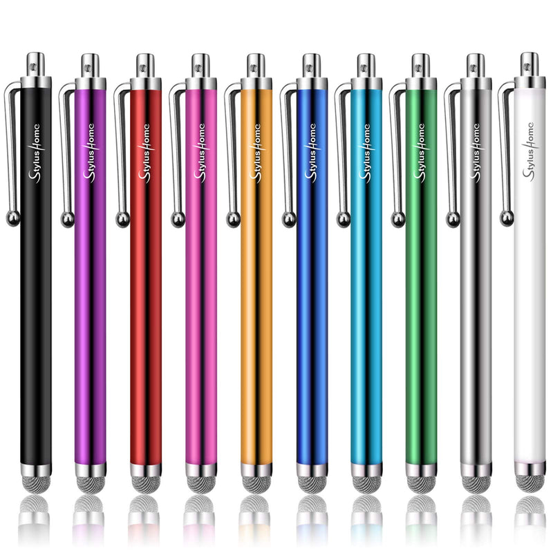 10 Pack Stylus Pens for Touch Screens, Mesh Fiber Tip Stylus Pens for ipad iPhone Tablets Samsung All Precision Capacitive Universal Touch Screen