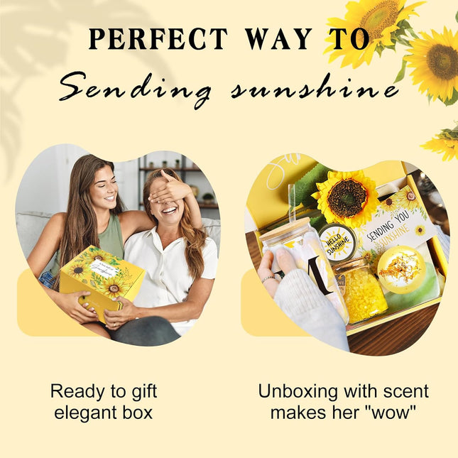 Sunflower Initial Gifts, Get Well Soon Gifts, Self Care Spa Birthday Gifts for W
