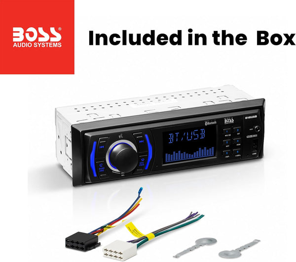 BOSS Audio Systems 616UAB Car Stereo With Bluetooth - Single DIN, MP3, USB, Aux-in, AM/FM, No CD DVD Player