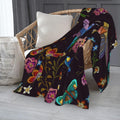 Hummingbird Bird Fleece Throw Blanket Ultra Soft Cozy Blooming Flowers Decorative Flannel Blanket All Season for Home Couch Bed Chair Travel