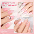 Beetles Jelly Gel Nail Polish Set - Ballet Dress Gel Polish, 6 Colors Milky Pink Nude Pink Sheer Gel Nail Kit Transparent Effect Soak Off UV DIY
