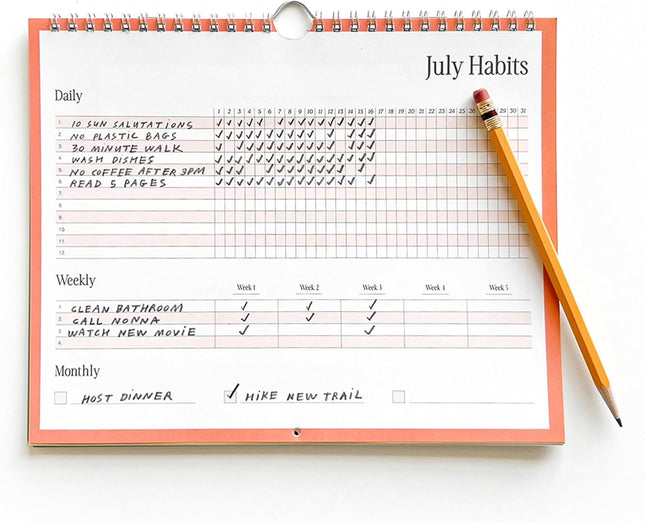 Habit Tracker Calendar & to Do List Planner, Spiral Bound Habit Tracker with Wri