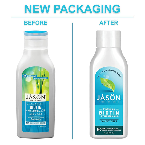 Jason Conditioner, Thicken & Restore Biotin and Hyaluronic Acid, 16 Oz