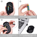 Cimetech Wireless Ergonomic Optical Mouse, 6 Buttons, Silent with USB Receiver and 3 Adjustable DPI for Laptop, Desktop, Mac, PC - Black