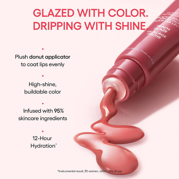LANEIGE Glaze Craze Tinted Lip Serum: Hydrating Lip Serum for Glossy, Nourished Lips with Plumping Polypeptides Peach Glaze