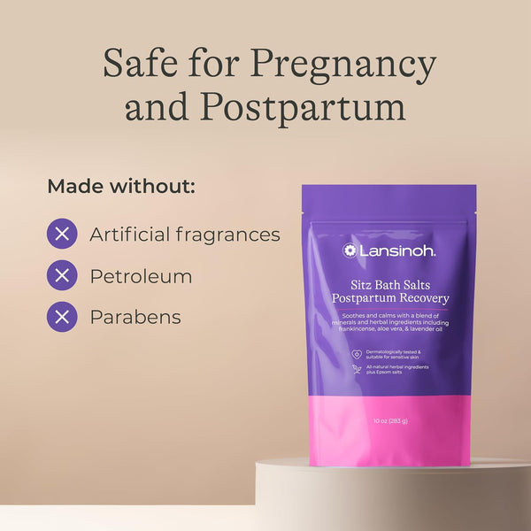 Lansinoh Sitz Bath Salts for Postpartum Care, 10 Ounces 10 Ounce (Pack of 1)