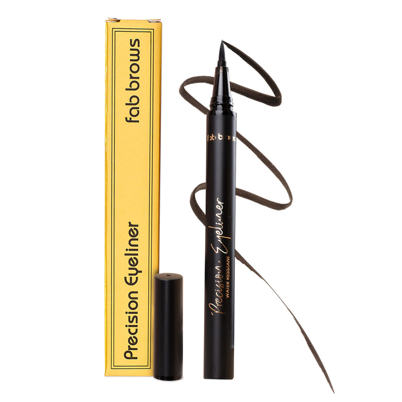 Precision Liquid Eyeliner - Felt-Tipped Liquid Eyeliner Pen - Richly Pigmented Waterproof Black Eyeliner - Achieves Thin or Thick Strokes -