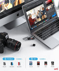 Uni SD Card Reader, High-Speed USB C to Micro SD Card Adapter USB 3.0 Dual Slots, Memory Card Reader for Sd/Micro SD/SDHC/SDXC/MMC, Compatible