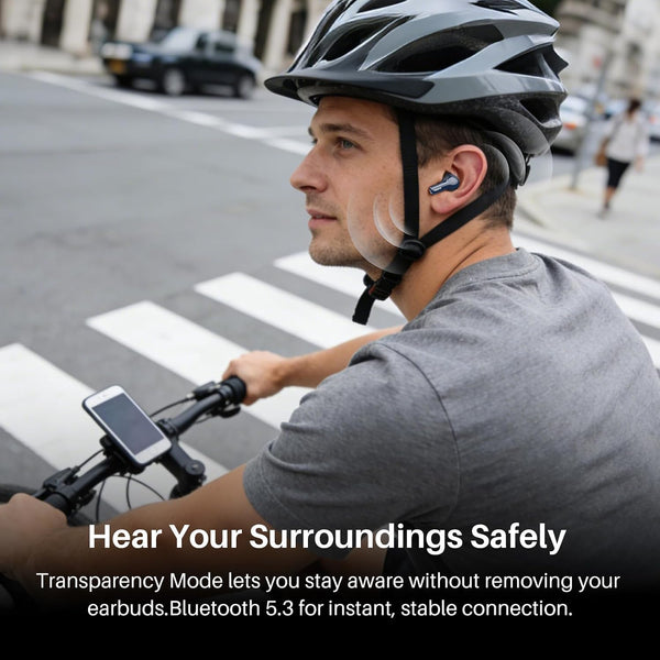 TOZO Hybrid Active Noise Cancelling Wireless Earbuds with 6 Mics AI Clear Call Ear Buds 55H Playtime with LED Display 32 Preset Eqs via APP