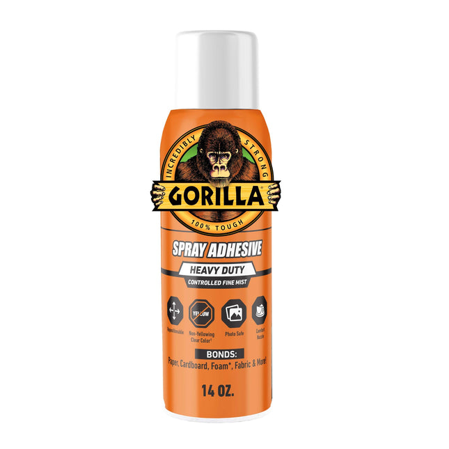 Gorilla Heavy Duty Spray Adhesive, Clear Glue, 14 Ounce (Pack of 1) - All Purpos