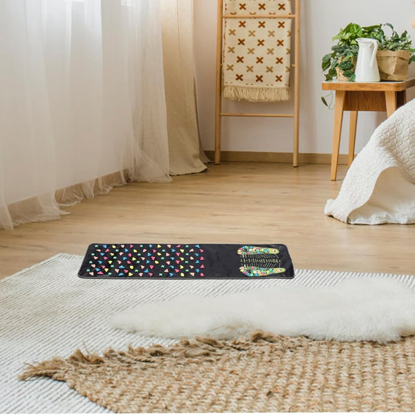 NOLITOY Foot Massage Mat, Pressure Point Massage Pad Reflexology Walk Stone Road anti Fatigue Standing Mat for Office Workers Students Elderly