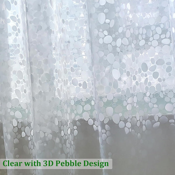 Shower Curtain Liner 75inches Long, EVA Waterproof Weighted Heavy Duty Bathroom Shower Liner with 3 Strong Magnets and 12 Rust Proof Grommets,
