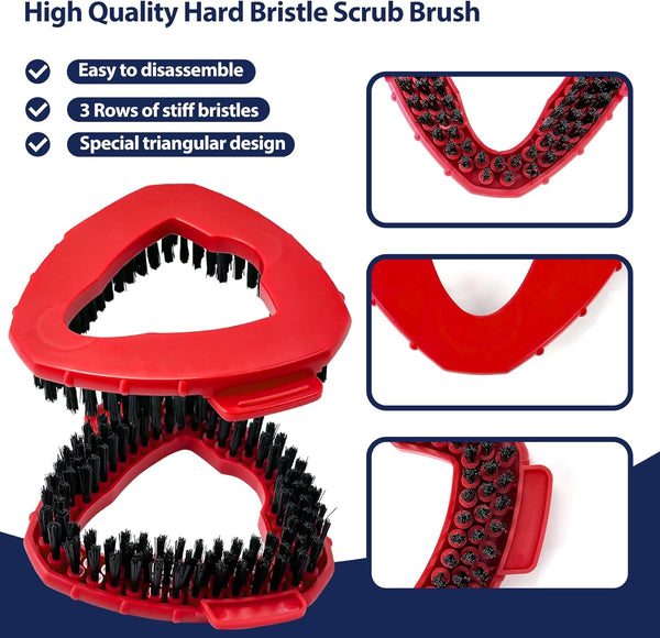 Spin Mop Scrub Brush Head, 2 Pcs Scrub Mop Compatible Easywring 1-Tank System, Hard Bristle Cleaning Scrubber Mop Head for Bathroom, Kitchen, Tub