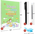 5 PCS Grooved Writing Books for Kids Children Reusable Magic Practice Copy Book Writing Workbook Magic Ink Copy Books for Preschool Tracing Letter