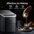 Silonn Ice Maker Countertop, 9 Cubes Ready in 6 Mins, 26lbs in 24Hrs, Self-Cleaning Ice Machine with Ice Scoop and Basket, 2 Sizes of Bullet Ice