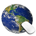 Earth Globe North and South America Map round Mouse Pad, Small Gaming Mousepad with Stitched Edge, Non-Slip Rubber Base Mouse Mat Office Desk