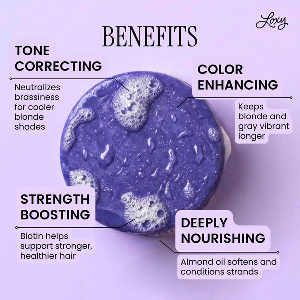 Naturel Purple Toning Conditioner Bar, Blonde or Grey Hair Toning Conditioner Bar with Biotin and Almond Oil, Vegan, Zero Waste, Cruelty Free,