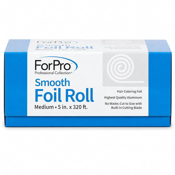ForPro Professional Collection Smooth Aluminum Foil Roll, 320 Ft Hair Foils for Color Application and Highlighting Services, Silver, Medium, 5" W