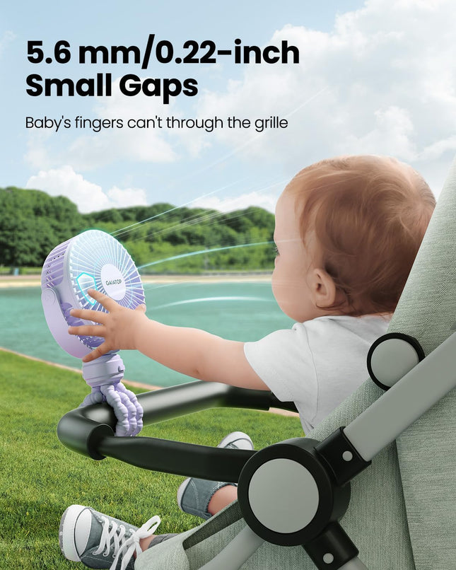 Gaiatop Mini Electric Fan with 360 Rotation, 5.5Mm Gaps, Rechargeable Battery, 3