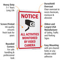 Smartsign 10 X 7 Inch Ã¢ÂÂNotice - All Activities Monitored by Video CameraÃ¢ÂÂ Metal Sign, 40 Mil Laminated Rustproof Aluminum, Red, Black