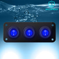 3 Gang 12V 20 Amp Toggle Rocker Switch Panel LED Breaker Waterproof Widely Fits for Auto Automotive Lights Car Marine Boat Yacht, Trailer,